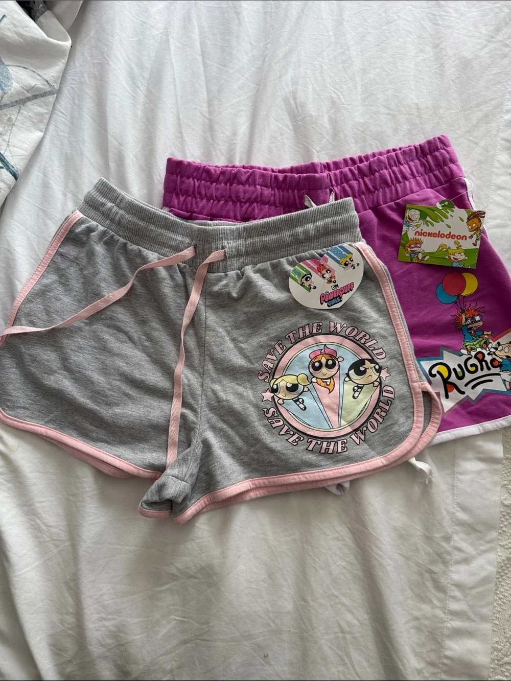Nickelodeon Powerpuff Girls Gray & Pink Girls' Shorts - Save The World